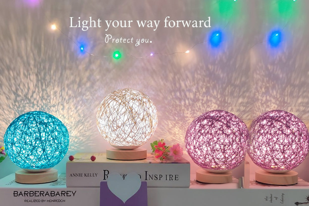 Guirlande lumineuse décorative LED boules de coton - Jaune